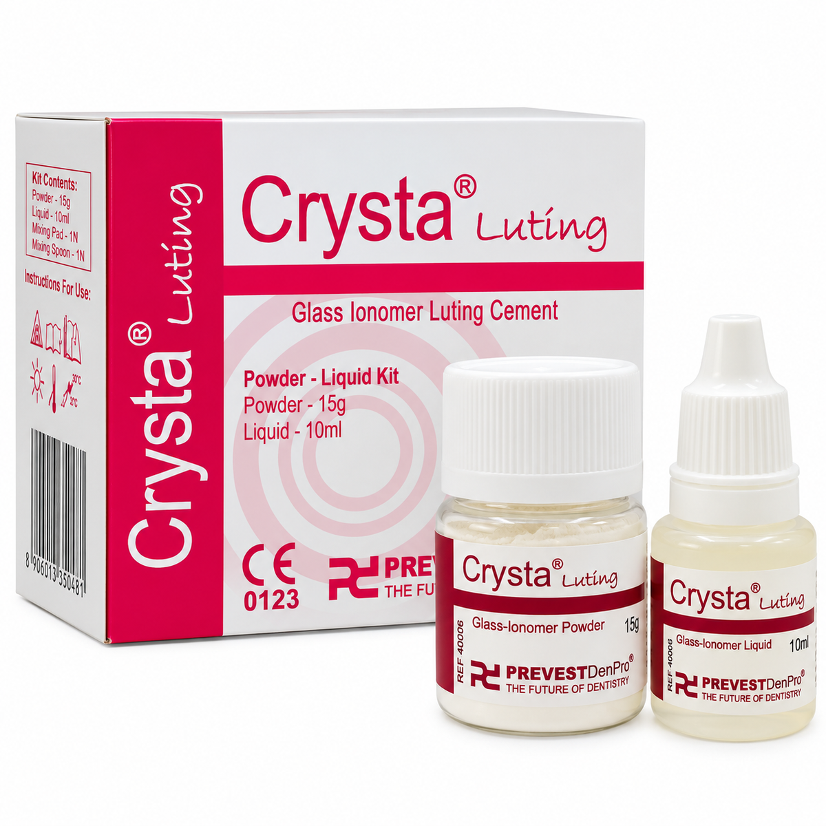 Prevest Crysta Luting 1 Glass lonomer Cement Kit (15 Gms Powder + 10 ml Liquid)