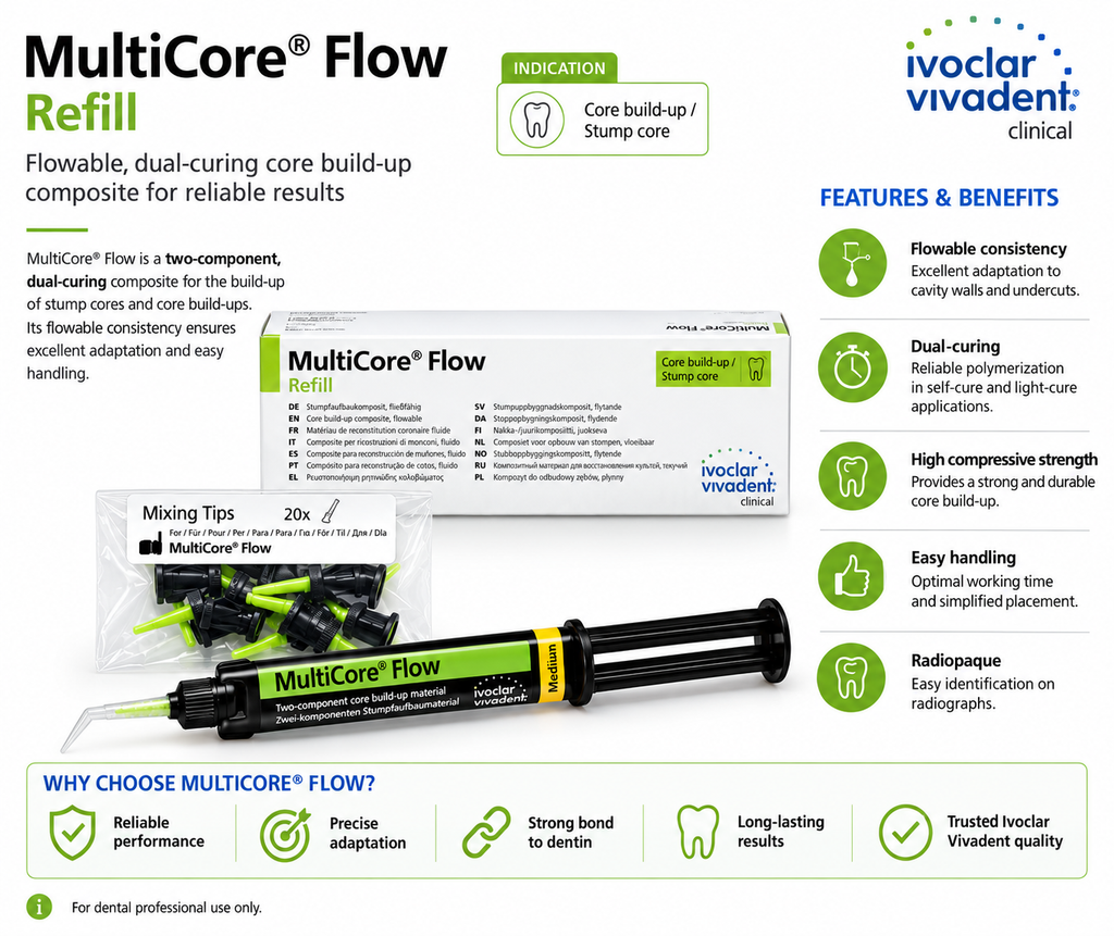 Ivoclar Multicore Flow Self Cure Composite Core Build Up Material Light Cure