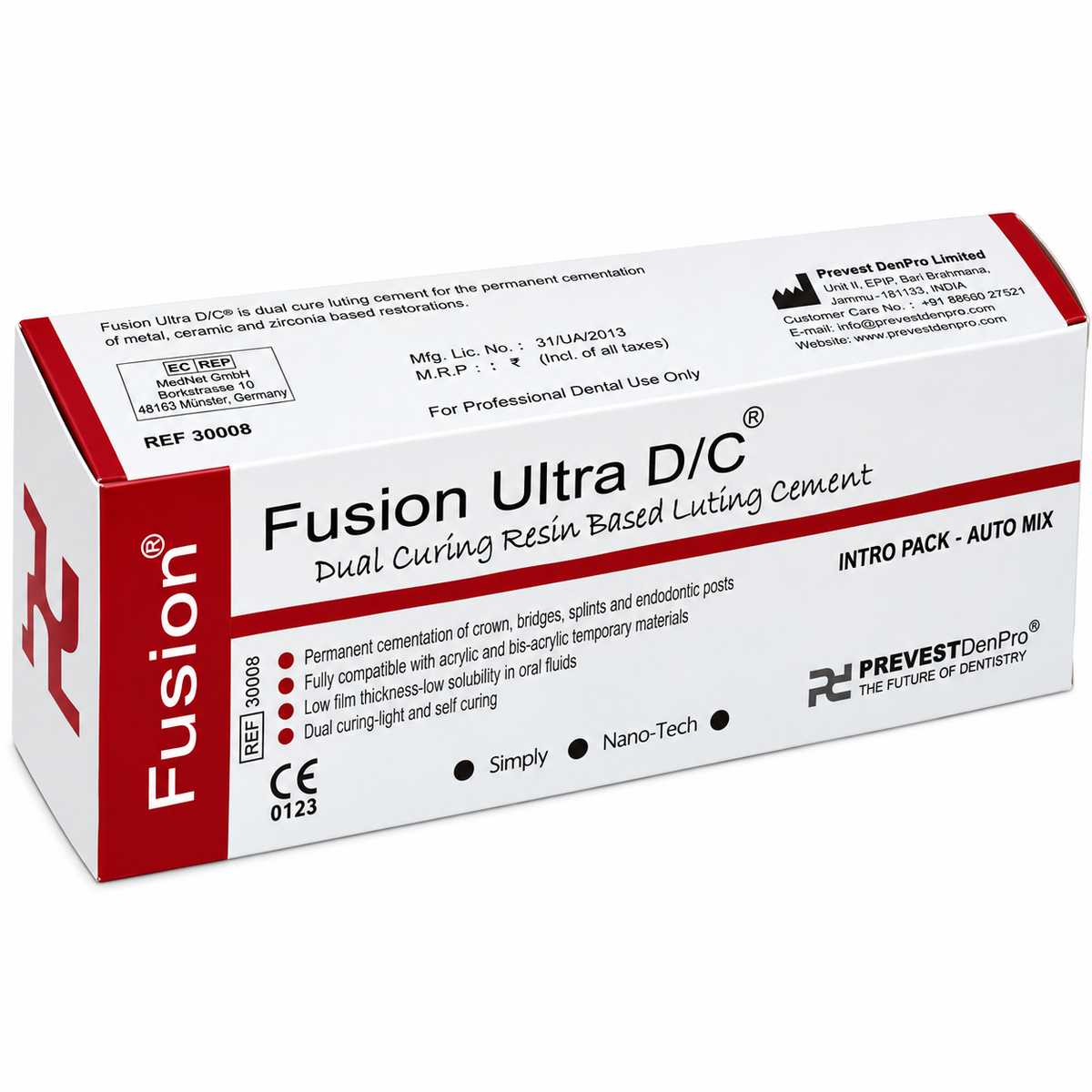 Prevest denpro Fusion Ultra D/C- Dual Curing Resin Based Luting Cement Intro Pack
